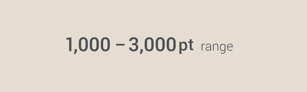 1,000pt～3,000pt台