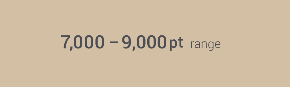 7,000pt～9,000pt台
