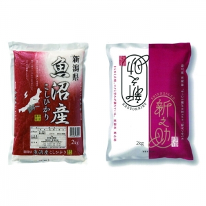 新潟県産新之助2kg・魚沼産コシヒカリ2kg食べ比べセット