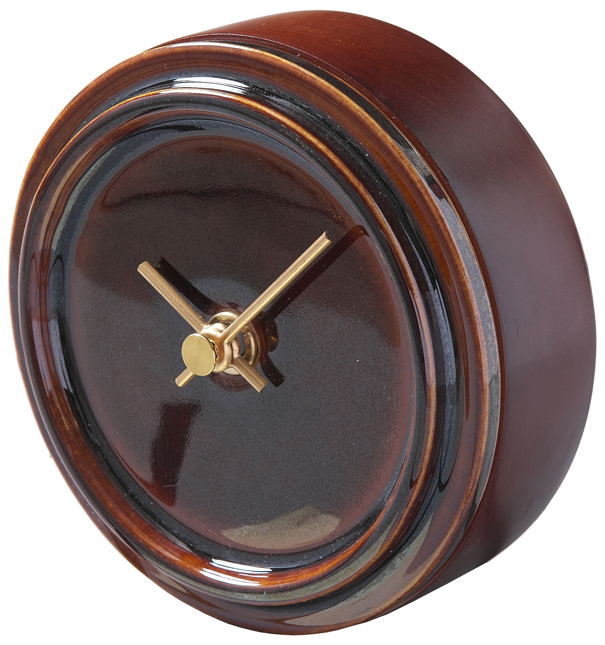 SUGY(杉浦製陶) 陶磁器の美しい置き時計 飴釉 WZ-03