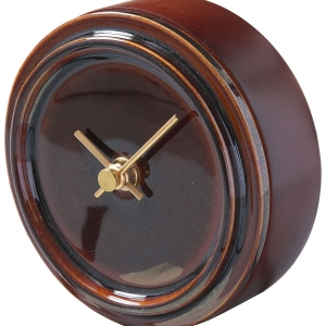 SUGY(杉浦製陶) 陶磁器の美しい置き時計 飴釉 WZ-03