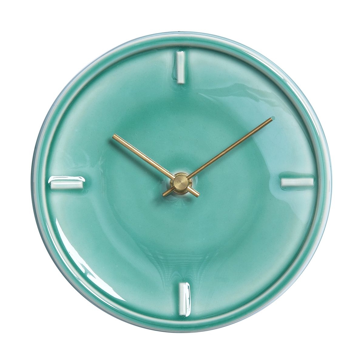 SUGY(杉浦製陶) 陶磁器の美しい掛け時計 グリーン