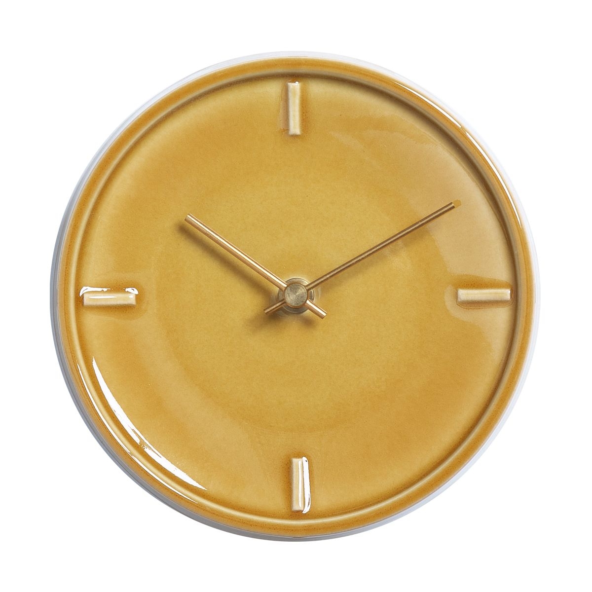 SUGY(杉浦製陶) 陶磁器の美しい掛け時計 イエロー