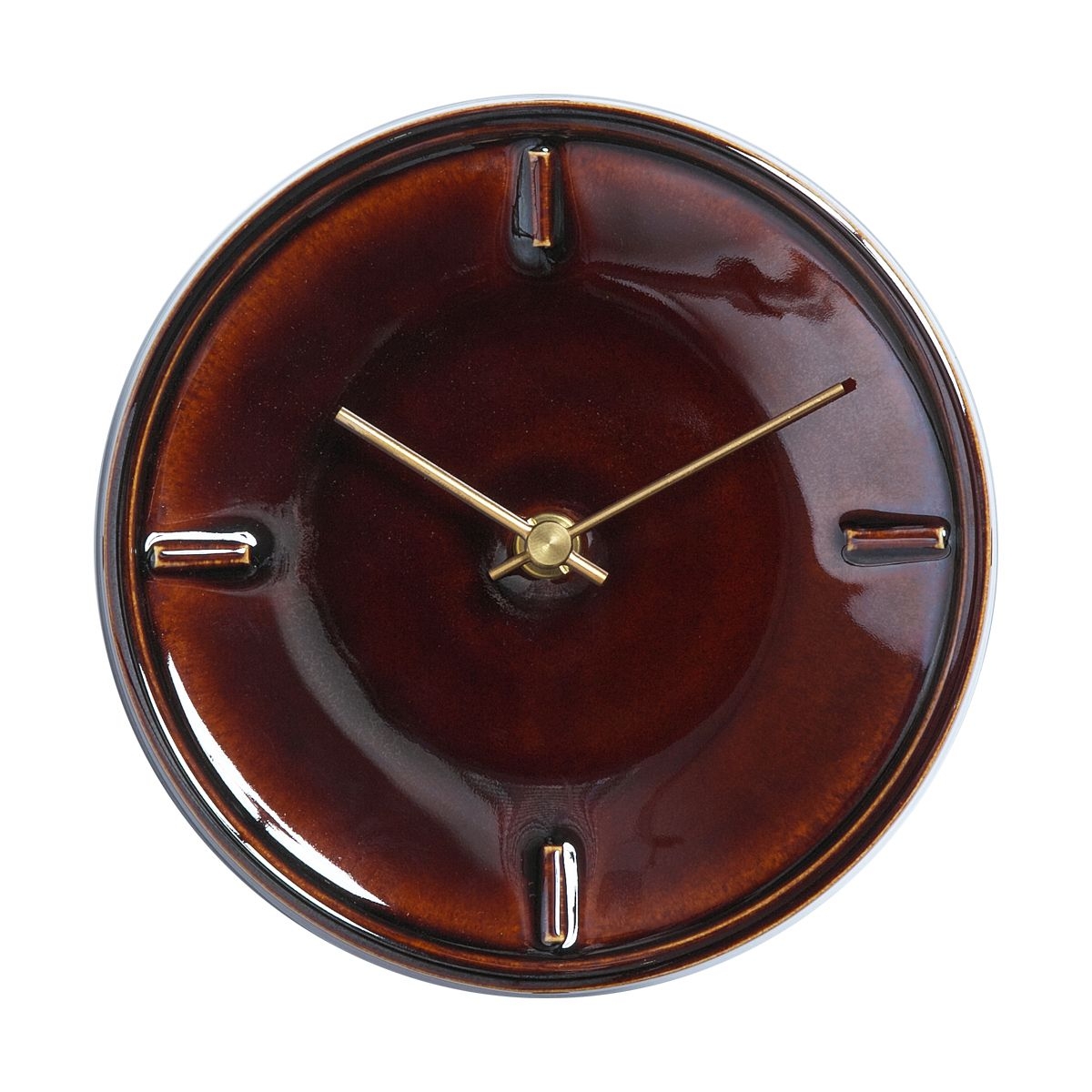 SUGY(杉浦製陶) 陶磁器の美しい掛け時計 飴釉