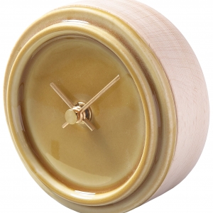 SUGY(杉浦製陶) 陶磁器の美しい置き時計 イエロー