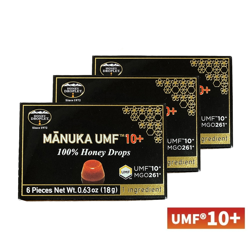 ハニードロップレットマヌカハニー UMF 10+（のど飴）3箱セット