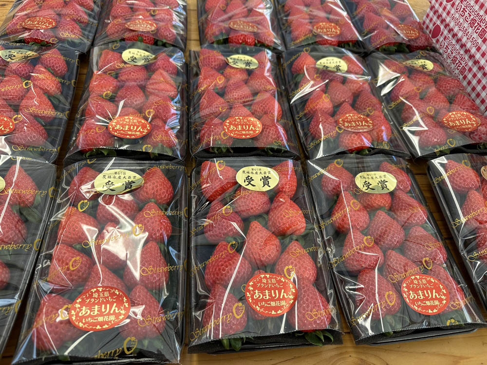 全国いちご選手権金賞受賞「いちご畑花園」のあまりん 厳選2Lサイズ