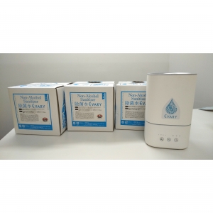 空気感染予防超音波噴霧器と除菌水EVARY10L3箱のセット