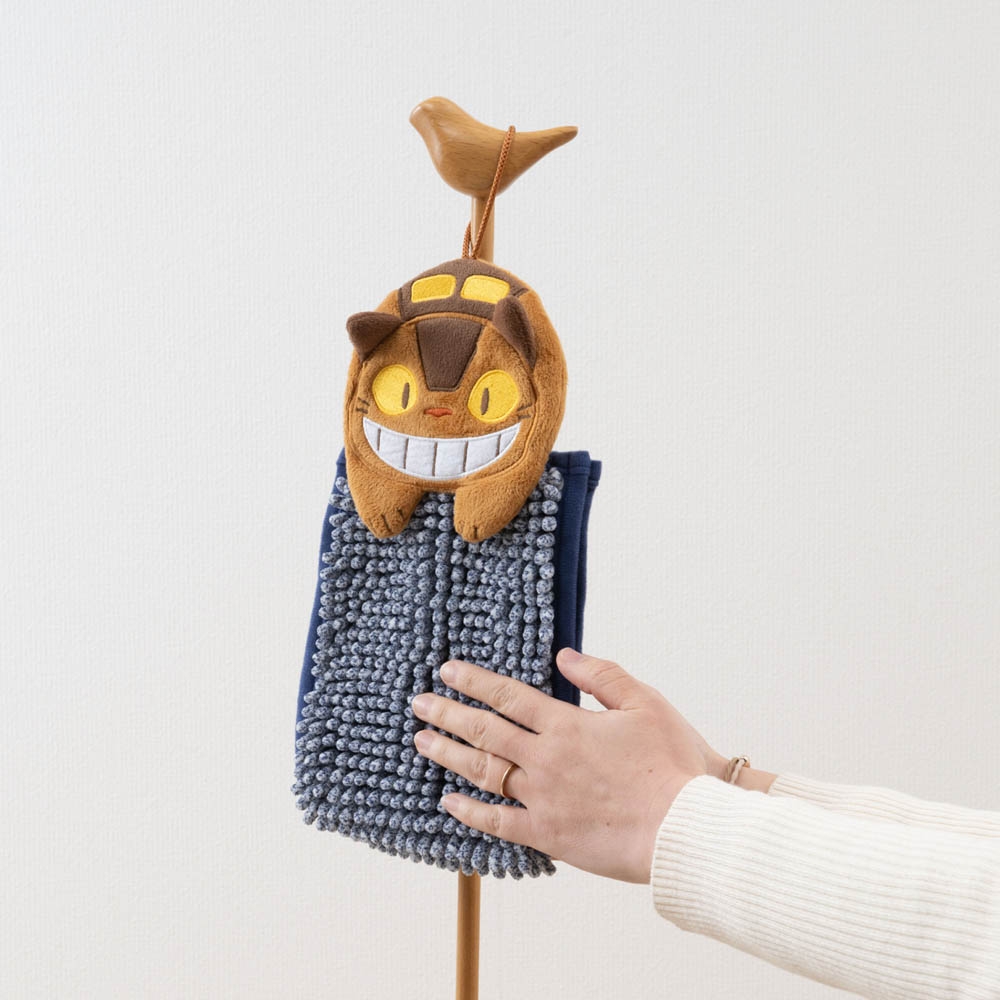 となりのトトロ もこもこネコバス お手ふき ネイビーブルー | Giftpad