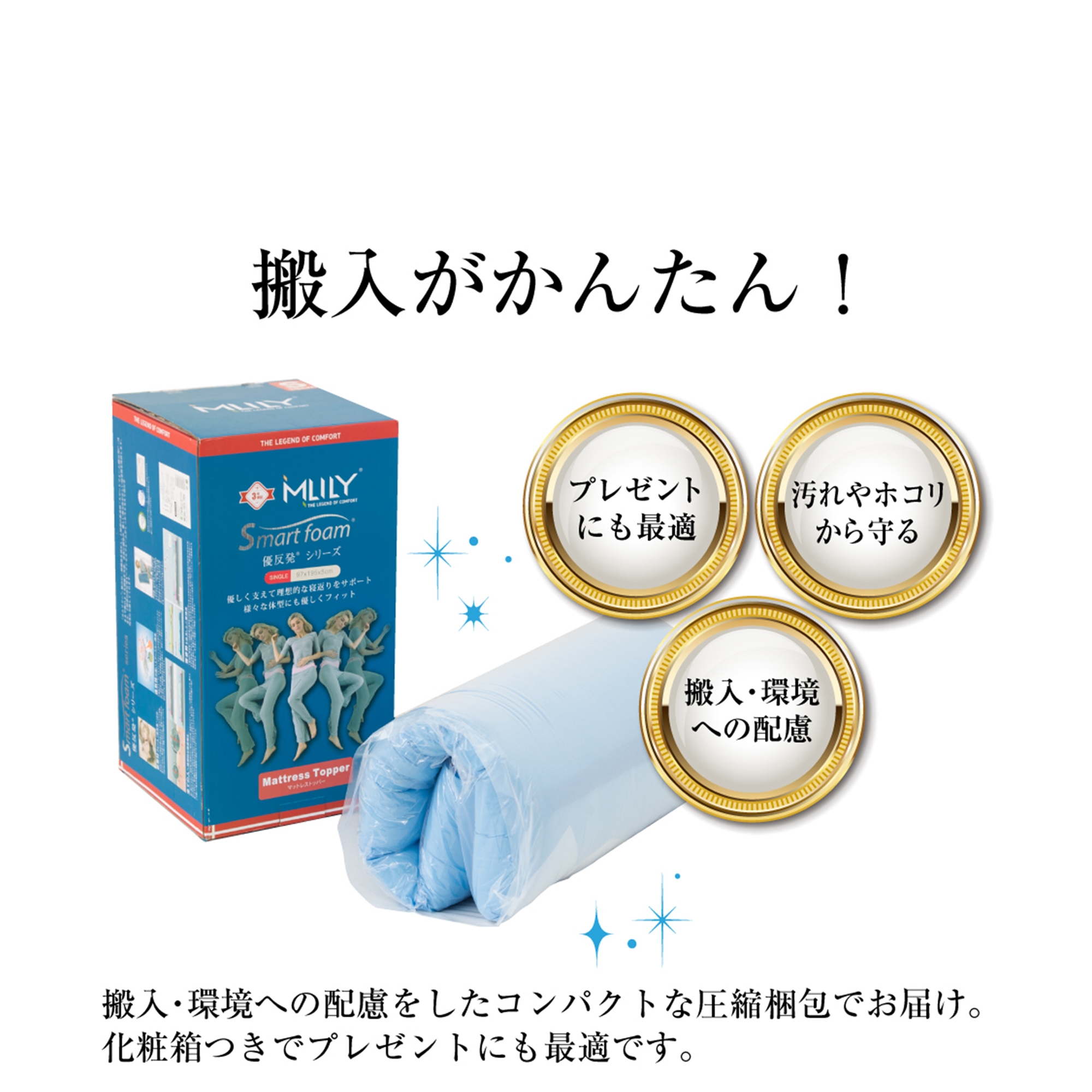 優反発 エムリリー三つ折マットレス 8cm シングル | Giftpad egift