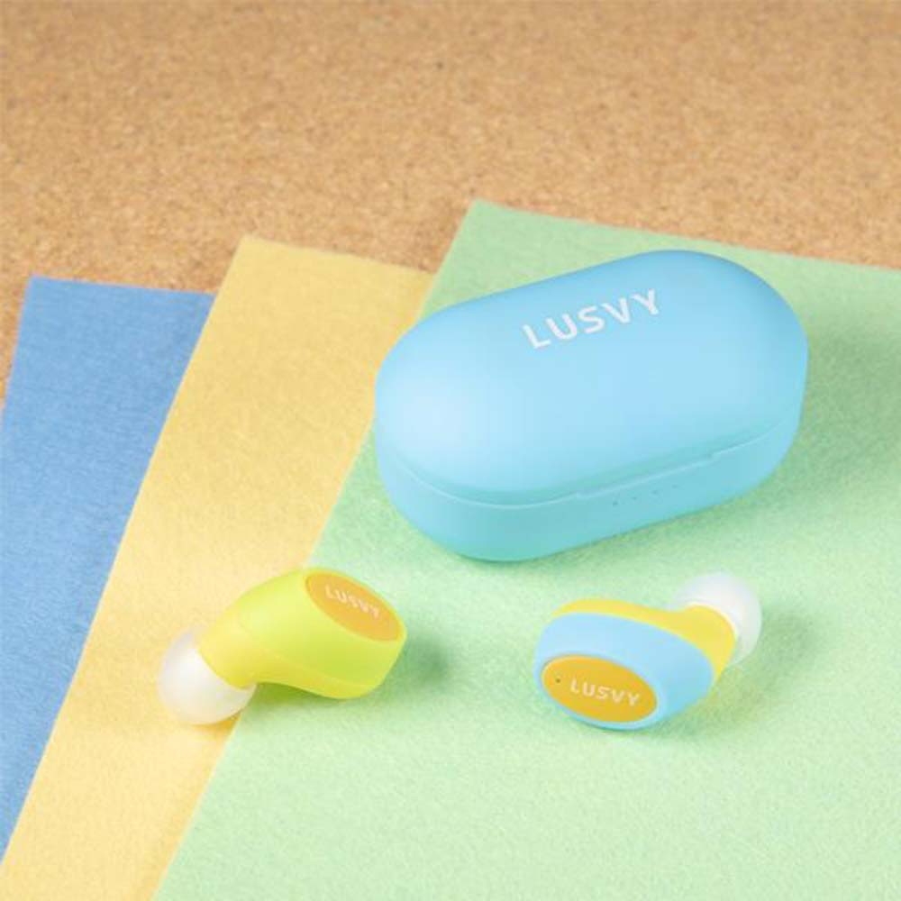 Bluetooth5 0対応 パステルシリーズ 左右2トーンカラー完全ワイヤレスイヤホン L101tws ブルーイエロー Gift Pad