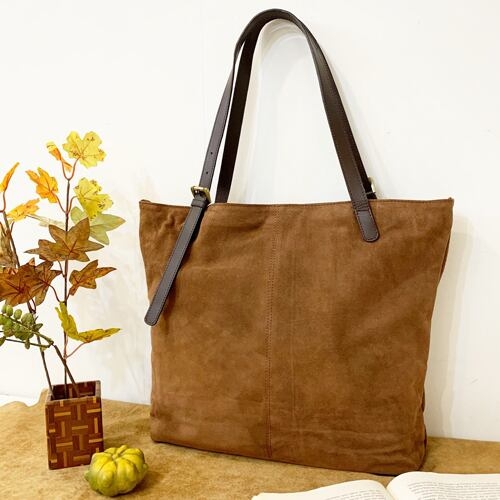 【牛スウェード】シンプルトートバッグ
