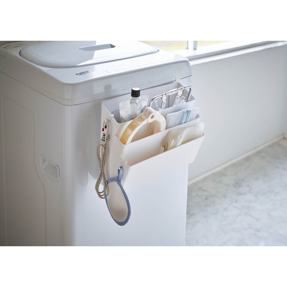 洗濯機横マグネット収納ポケット ３段 タワー ホワイト Gift Pad
