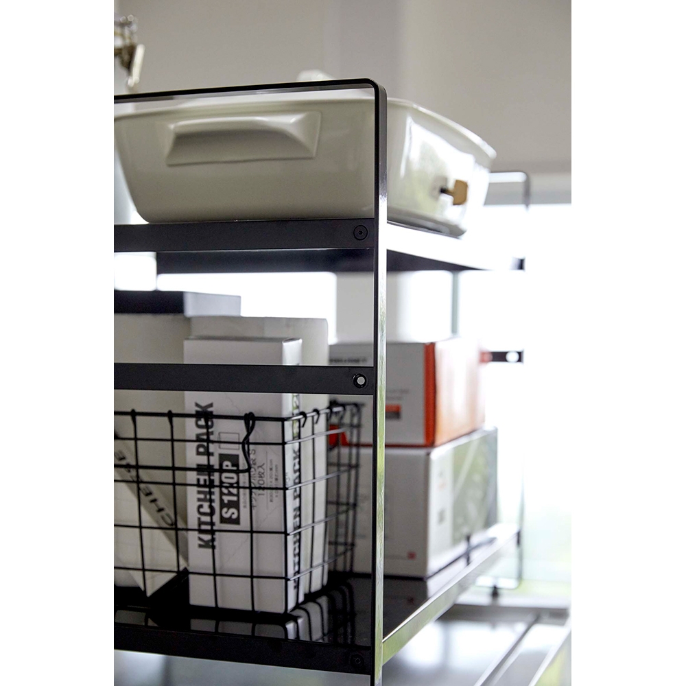 冷蔵庫上収納ラック タワー ブラック Gift Pad