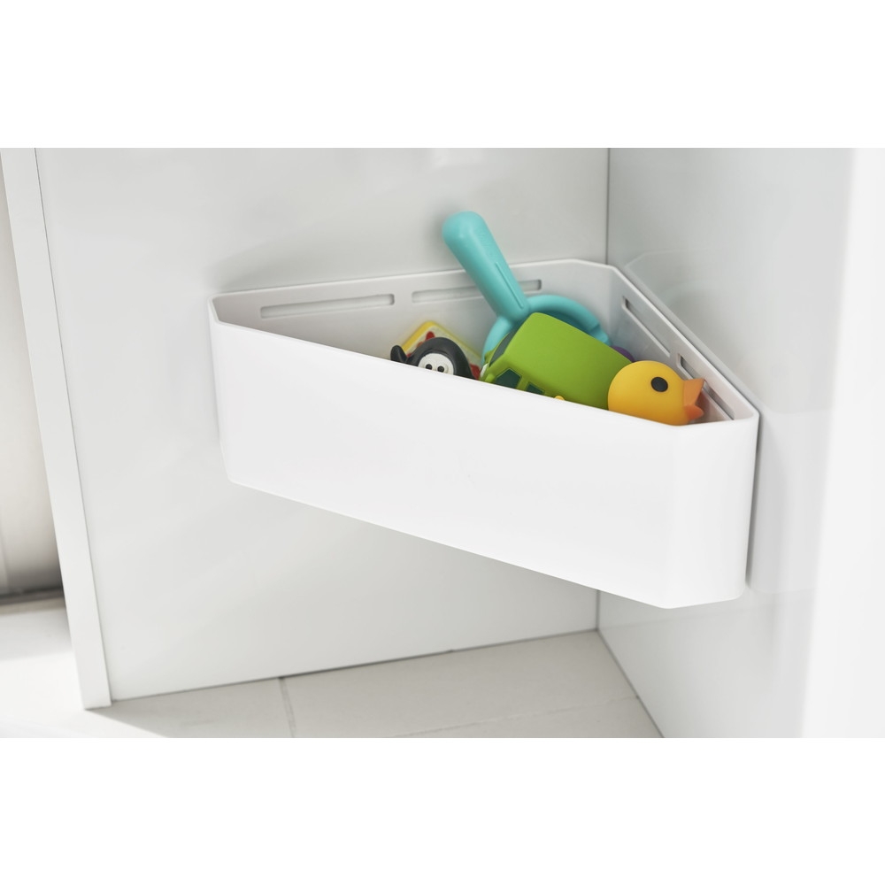 マグネットバスルームコーナーおもちゃラック タワー ホワイト