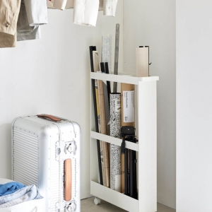 【tower】キャスター付き長物収納スリムワゴン