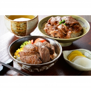 北海道産牛ステーキ丼&豚丼
