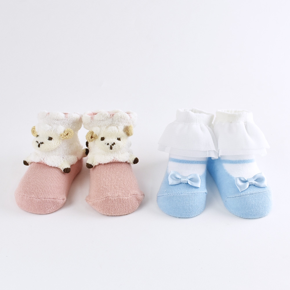 POP UP SOX2足セット) ひつじ.チュールフリルバレエシューズ風