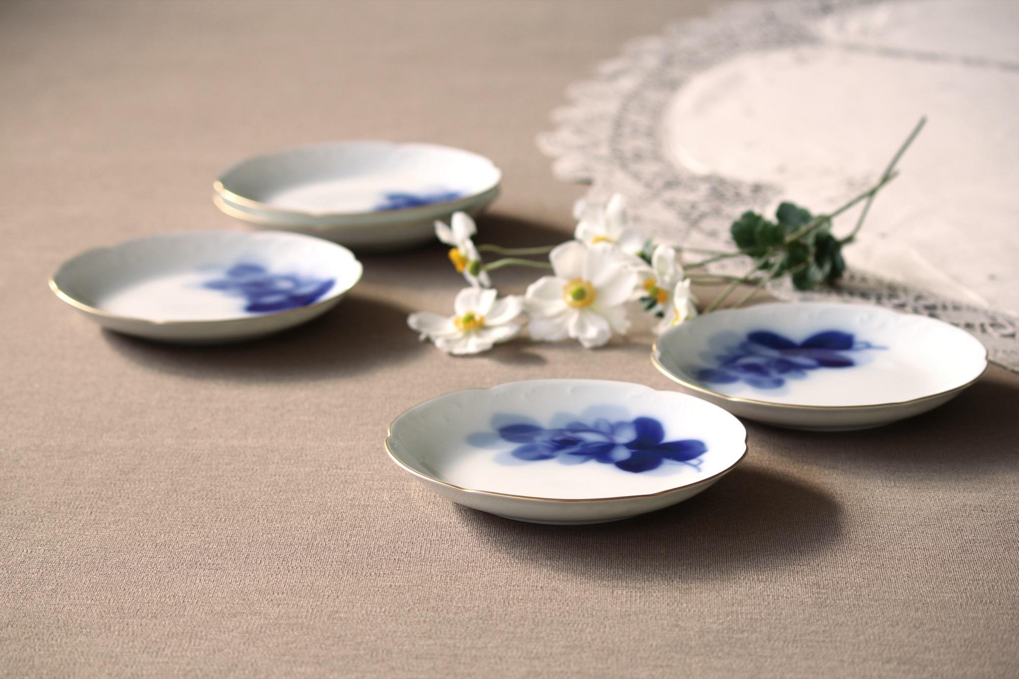 ブルーローズ 銘々皿5枚セット | Giftpad egift