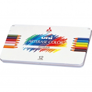 uni 消せる色鉛筆 アーテレーズカラー 12色 三菱鉛筆