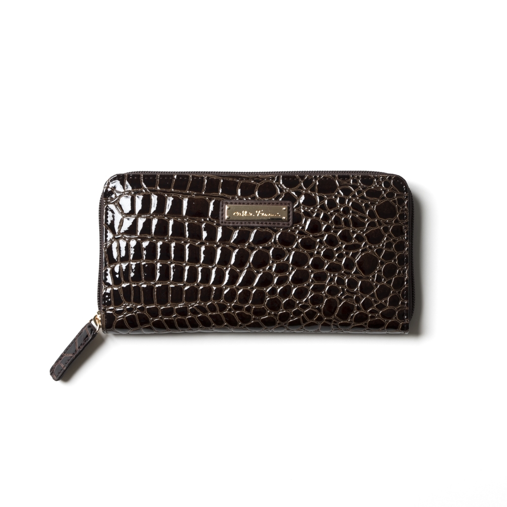 キャティフェラーリ】クロコ型押ラウンドファスナー長財布 | Giftpad egift
