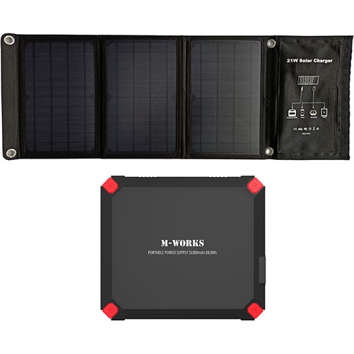 M-WORKS ソーラーパネル&ポータブル電源セット