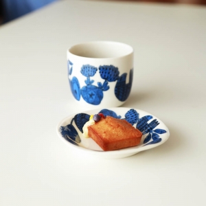 シルクスカップ&プレート クラウンブルー