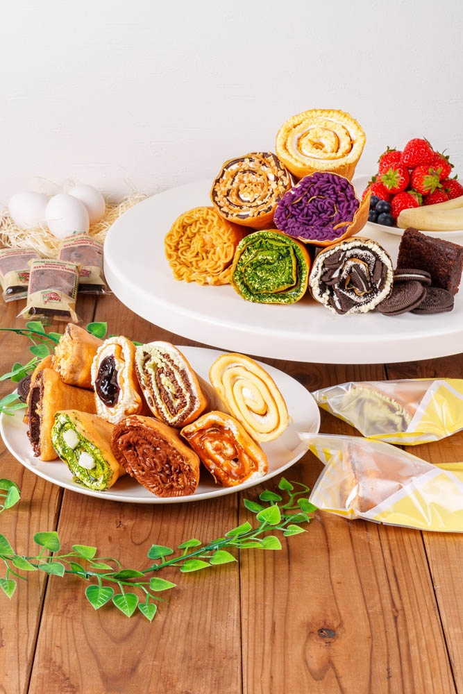 黄金色クレープミニサイズセット(チョコ生クリーム×15個・その他9種×7