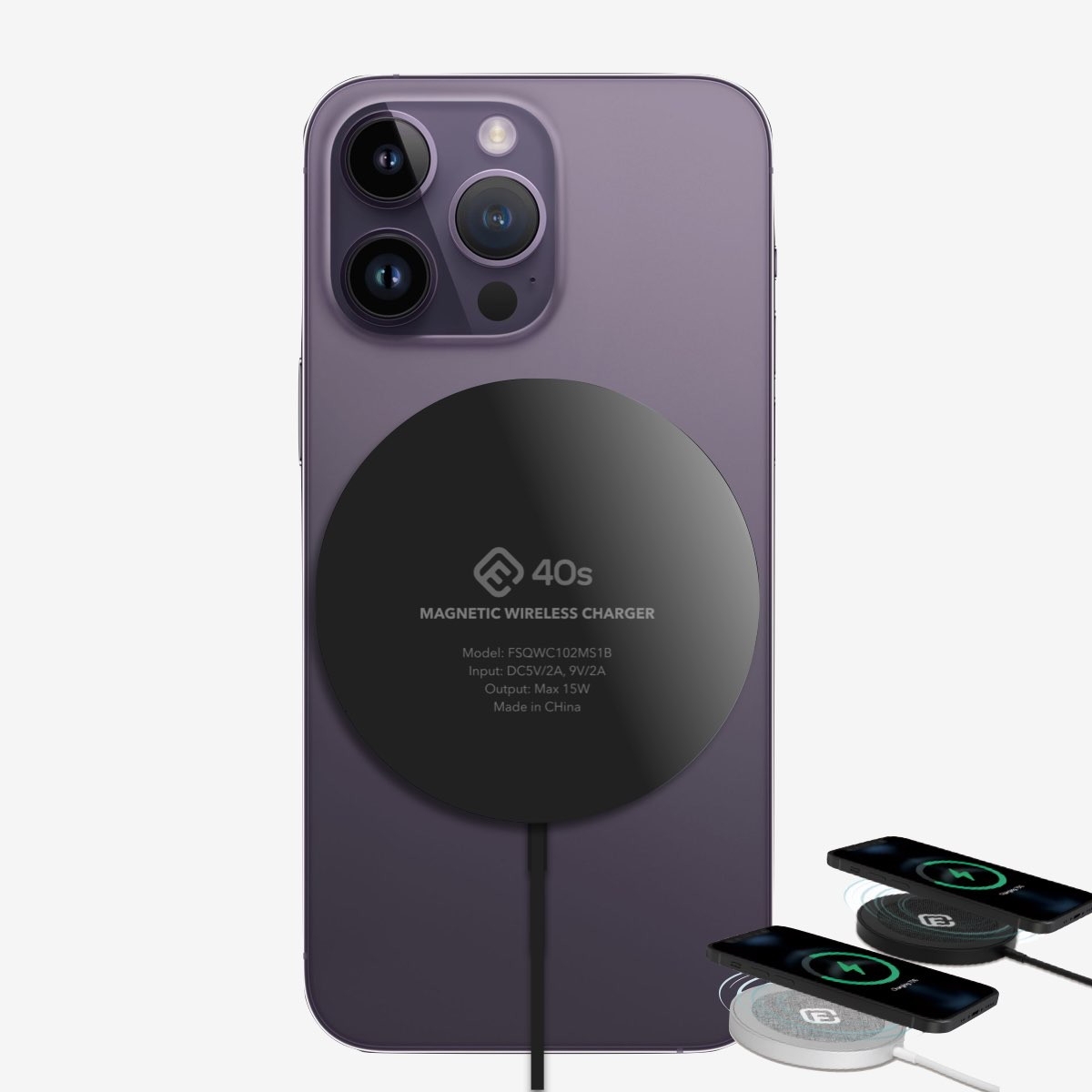 MagSafe対応〉マグネット式 ワイヤレス充電器(電源アダプタ付