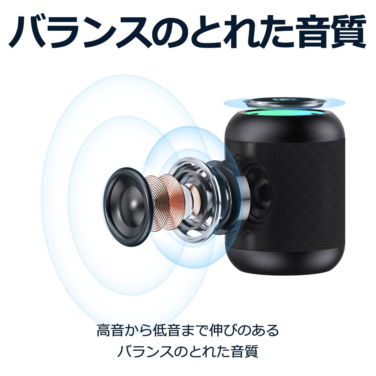 Bluetooth スピーカー 防水 TFカード対応 LEDライト コンパクト