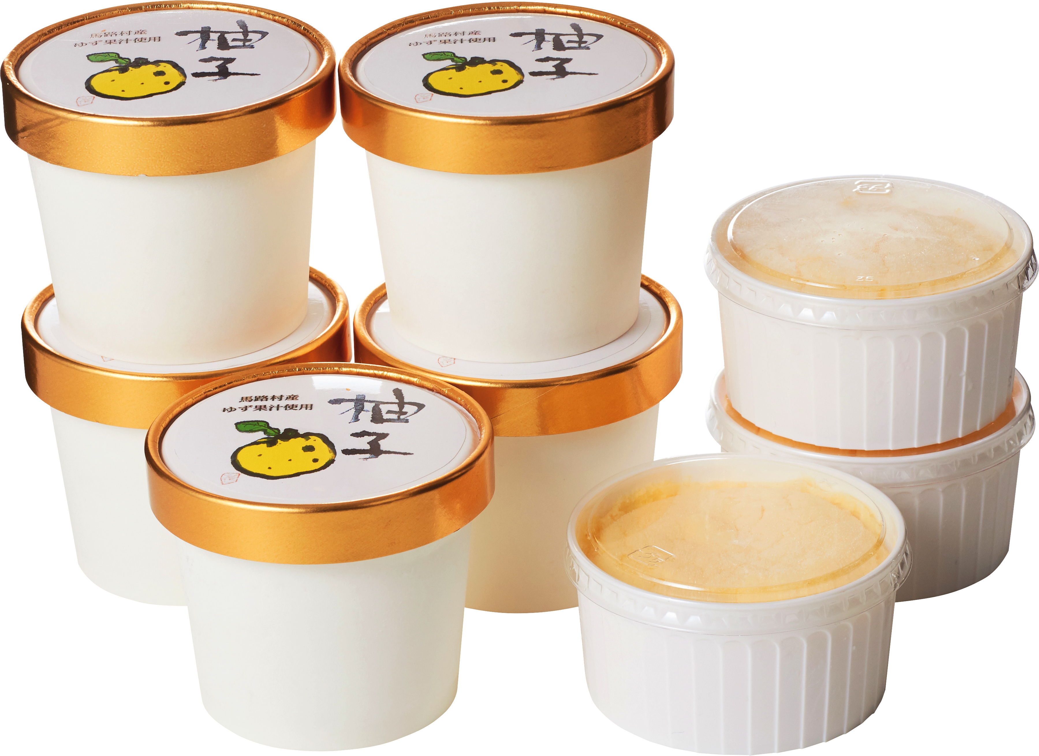 高知「高知アイス」 馬路村のゆず香るシャーベット＆スフレセット