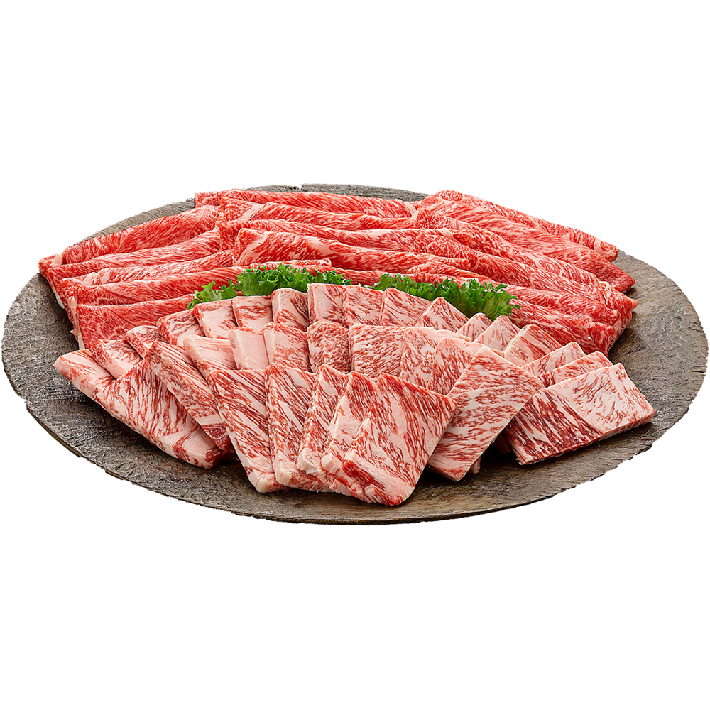 九州産黒毛和牛すき焼き&焼肉セット　総重量1600g入