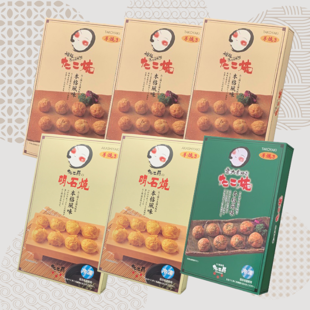 大阪土産・たこ昌のたこ焼＆明石焼セット（計6箱 79個入り