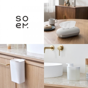 soem ティッシュケース ゴミ箱 ソープディスペンサー 同色セット