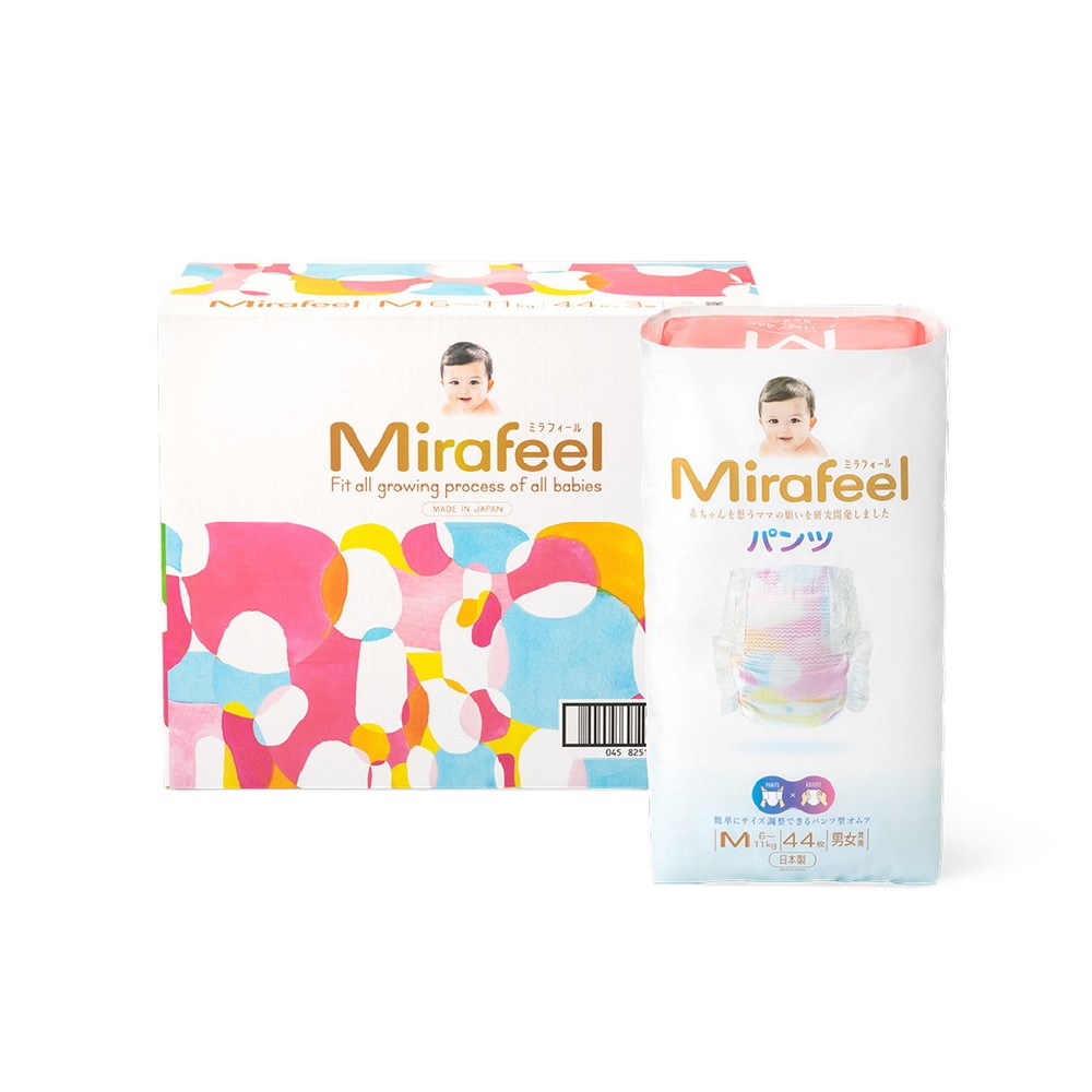 Mirafeel 乳幼児用紙おむつ Mサイズ(6～11kg)1箱(3パック132枚)