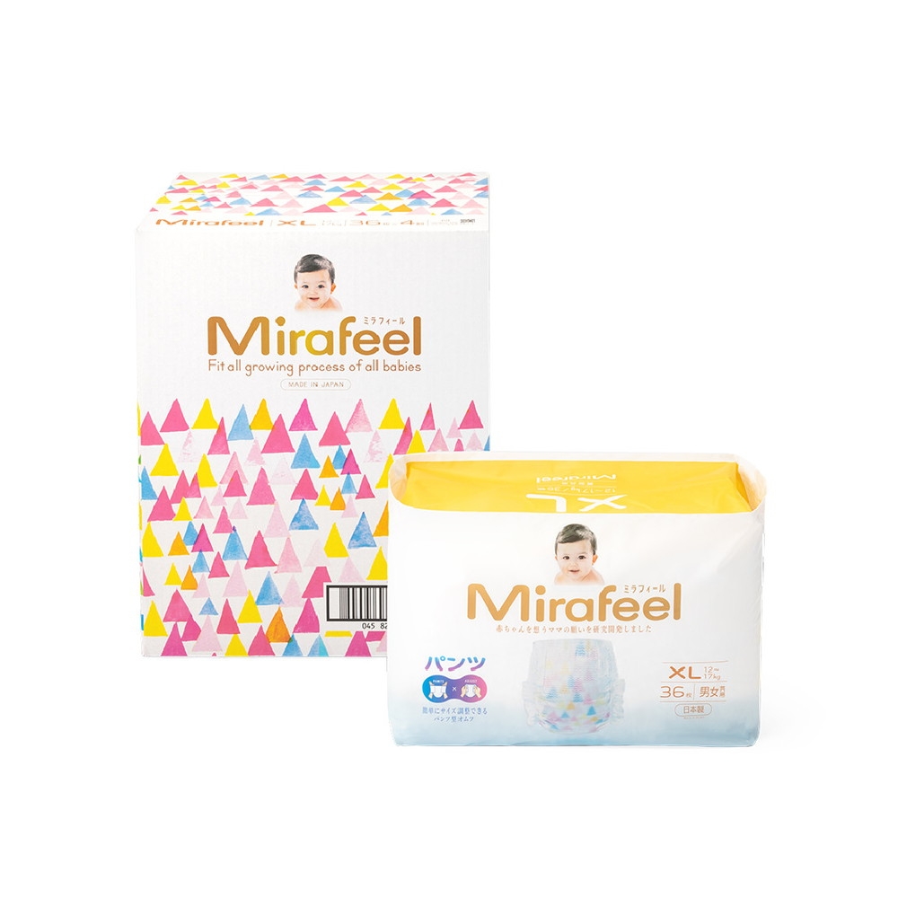 Mirafeel 乳幼児用紙おむつ XLサイズ(12～17kg)1箱(4パック144枚)