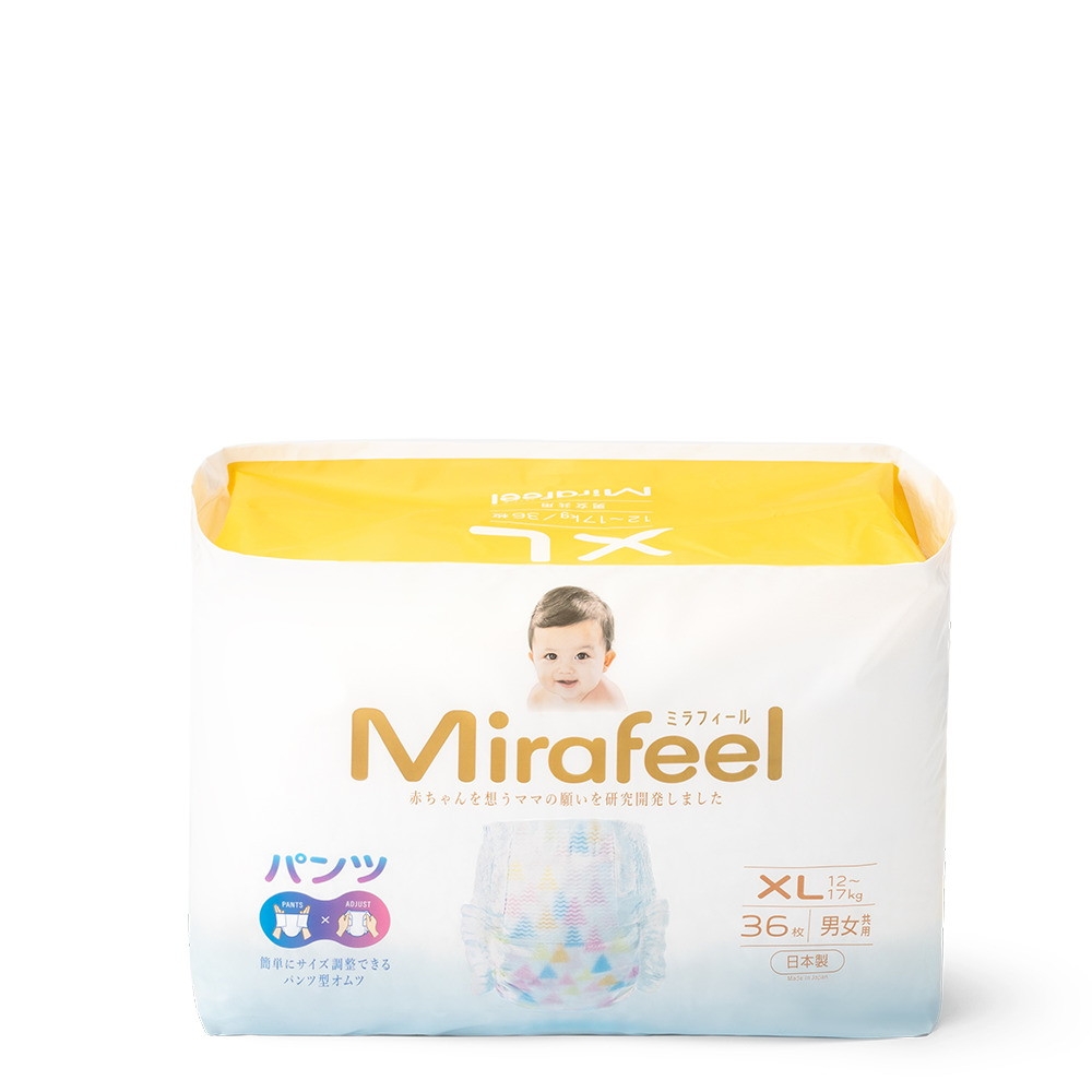 Mirafeel XLサイズ 紙おむつ 2箱セット（4パック✖️2） ミラフィール【定期便】テープ 調節もできる 国産 プレミアム おむつ