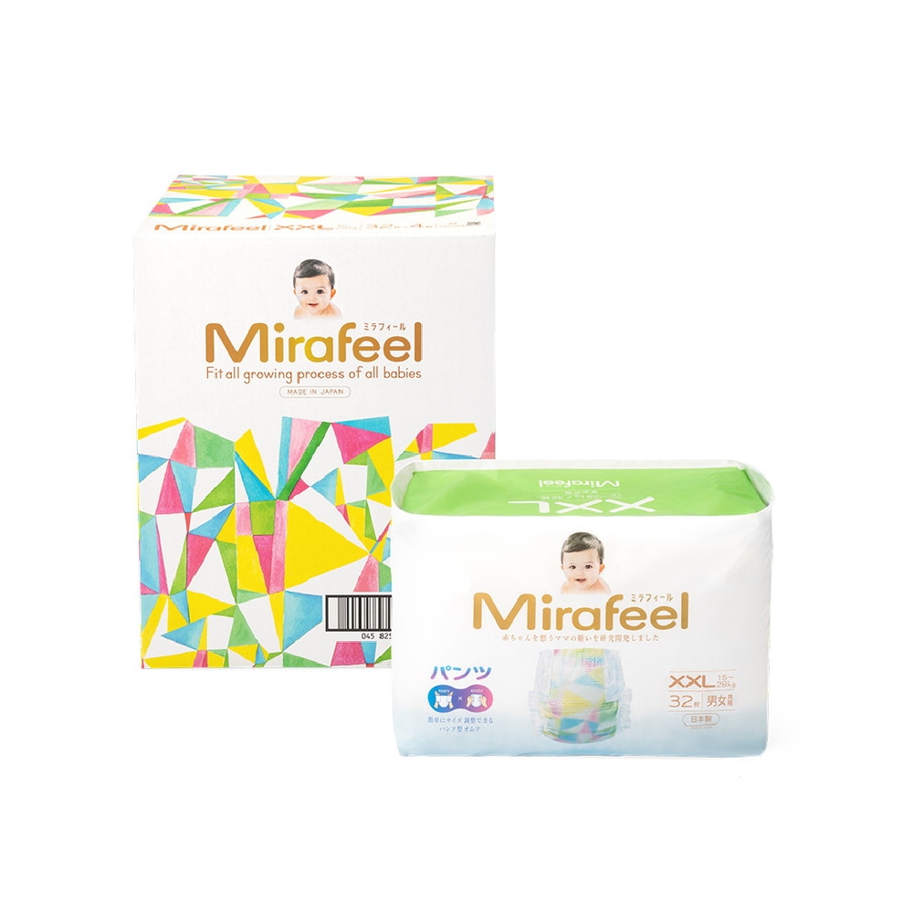 Mirafeel 乳幼児用紙おむつ XXLサイズ(15～28kg)1箱(4パック128枚