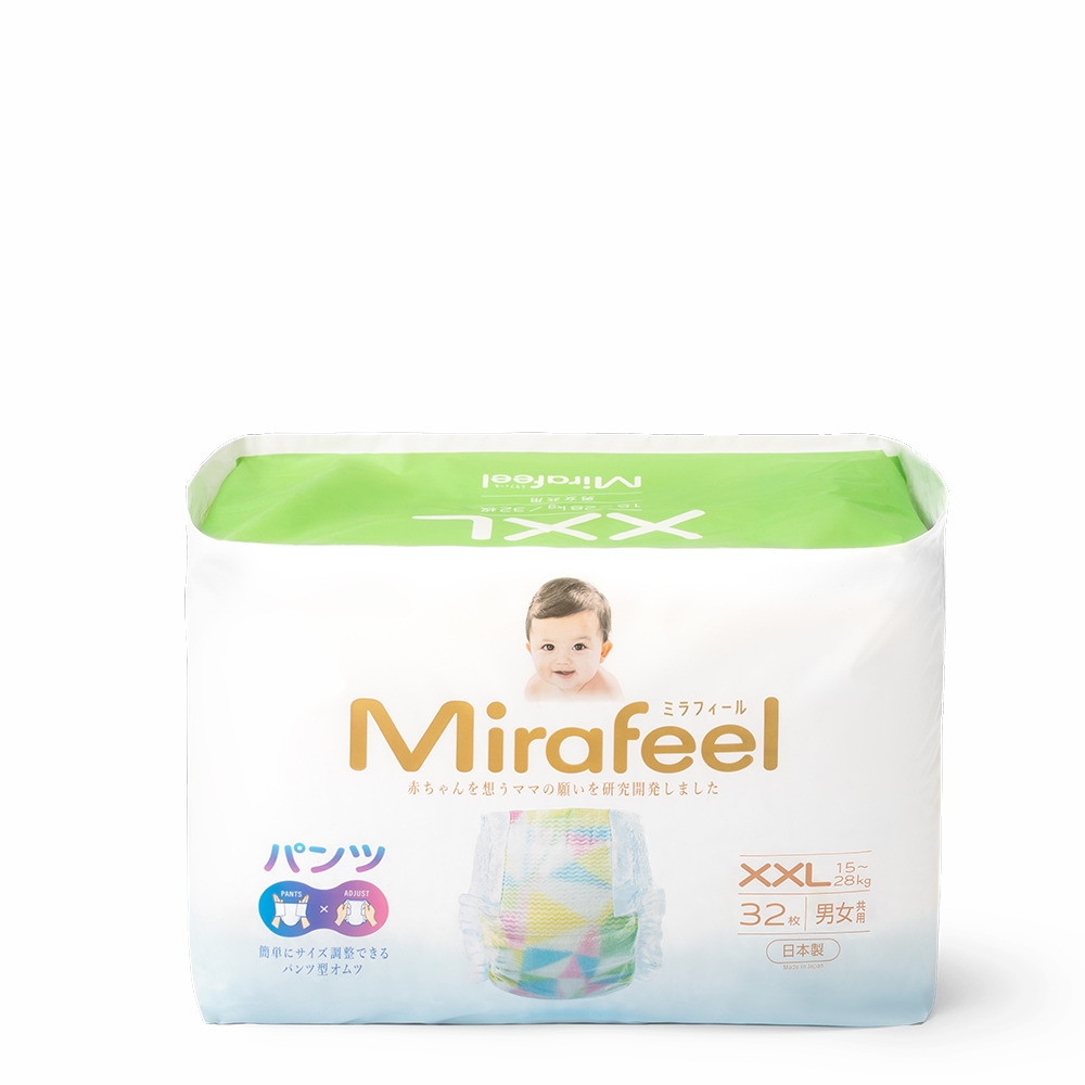 Mirafeel 乳幼児用紙おむつ XXLサイズ(15～28kg)1箱(4パック128枚