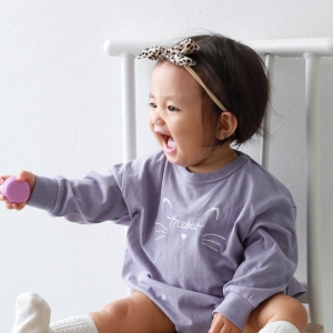 【2点セット】ガールズ ゆったり長袖ロンパース