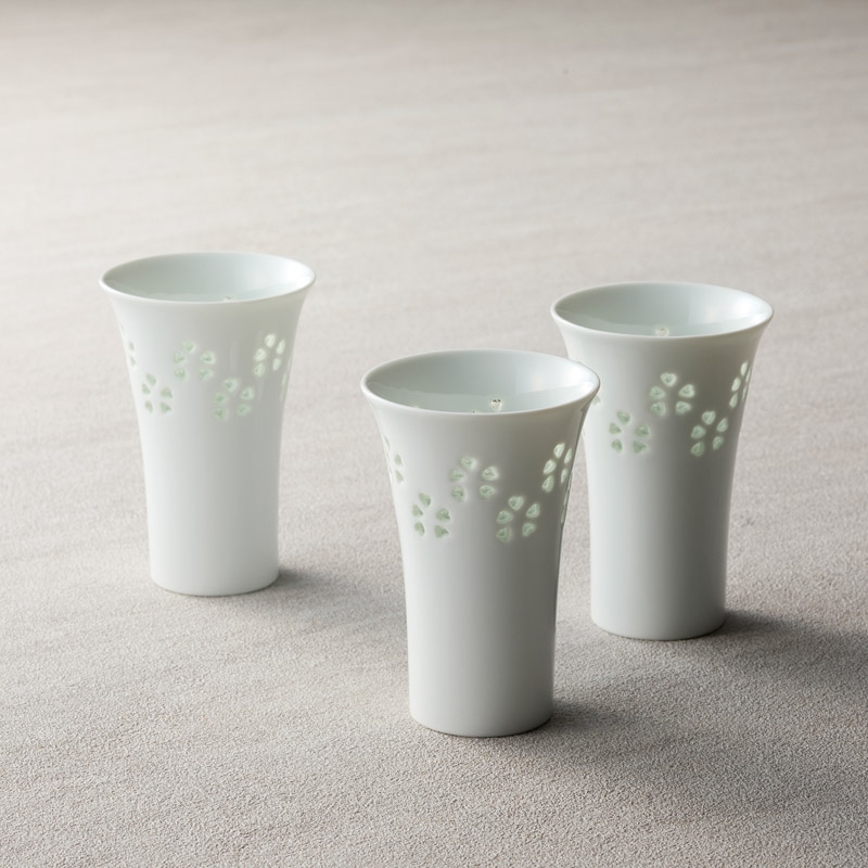 波佐見焼 丹心窯 水晶彫新花詰麦酒カップ5客(木箱入) | Giftpad egift