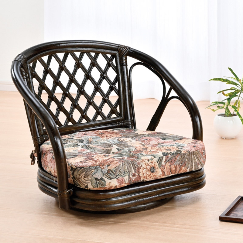 籐 ラタン　回転式 ロータイプ　座椅子 楽天市場】ラタン回転椅子 ロータイプ 籐製 座椅子 回転椅子 椅子