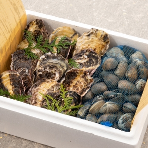 【シェフの貝どころ】播磨の海で育った活あさり1kg・牡蠣 1kgセット