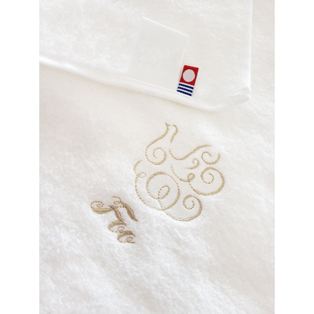 Foo Tokyo オーガニックコットン バスタオル1枚 フェイスタオル2枚入り ギフトセット 黒リボンつき Gift Pad