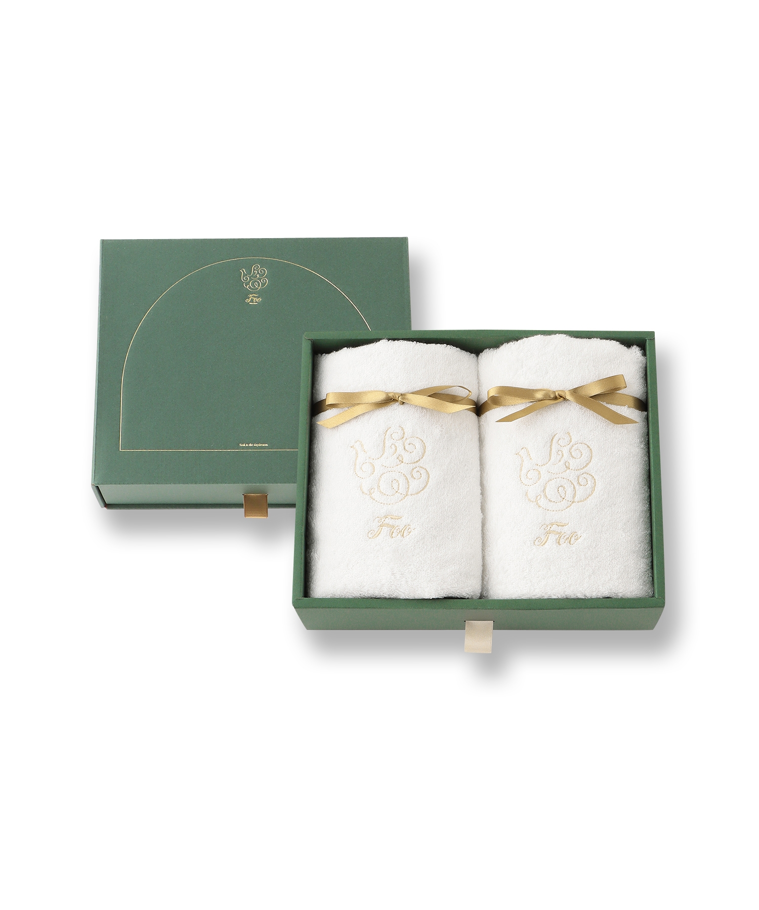Foo Tokyo】フェイスタオル2枚入りギフトセット(ゴールドリボン
