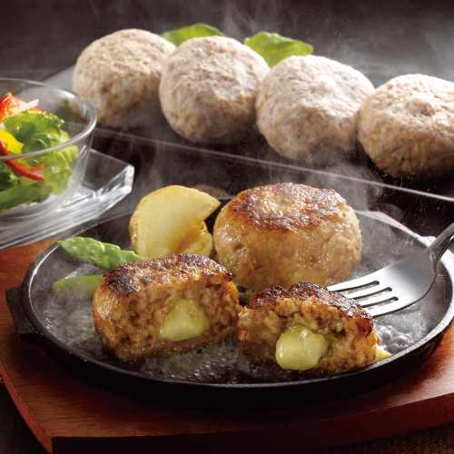 【宮崎県産】合挽き肉のチーズ入り生ハンバーグ