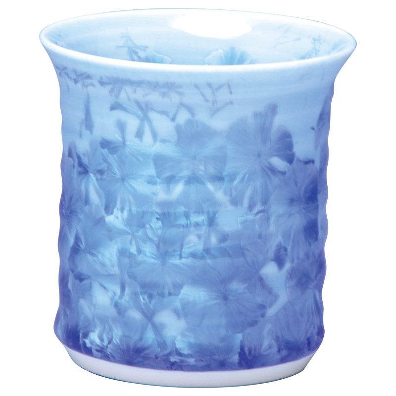 京焼〈花結晶〉 陶あん窯焼酎杯（1P） 青