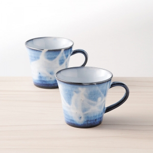 萩焼 萩藍ペアマグカップ 