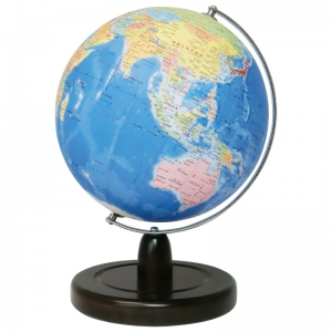 地球儀（行政図）･国旗付き世界地図付 