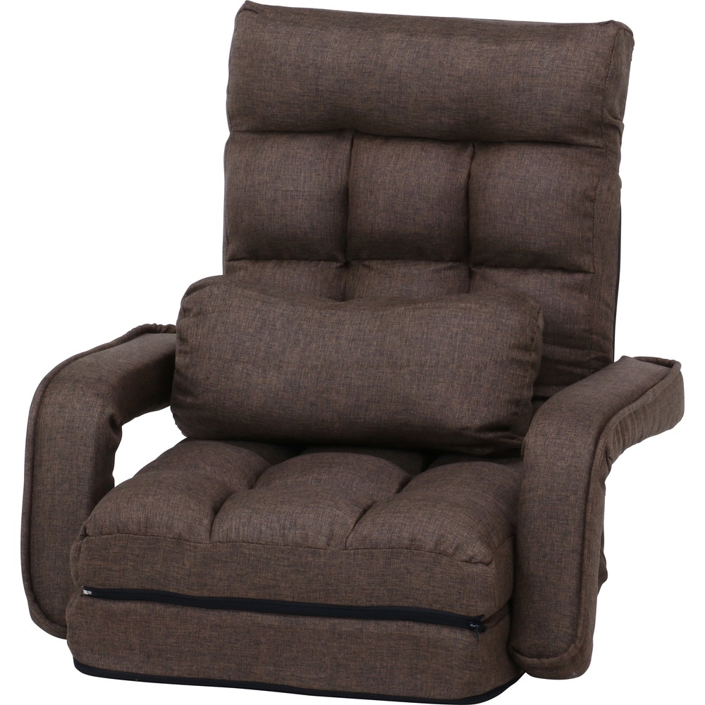 4WAY 座椅子/フロアチェア 【グレー】 幅40cm 肘付き 42段ギア 4WAY 座椅子/フロアチェア 【グレー】 幅40cm 肘付き 42段ギア 4WAY座